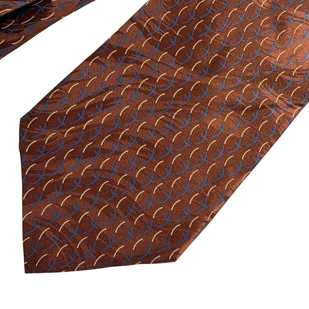 Free Man Apparel Tie Blue Red Gold Christian Fish Ichthys Silk 62"